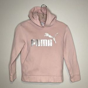 Puma Hoodie Pink with Glitter Logo Girls Size M (10/12)